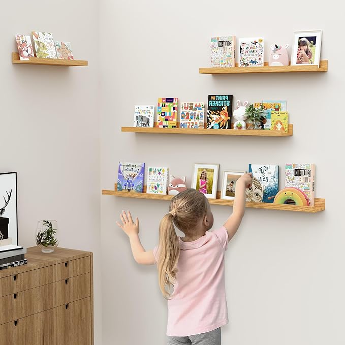Floating Shelves for Wall, 48 inch Wood Floating Shelves Set of 2, Picture - Image 6