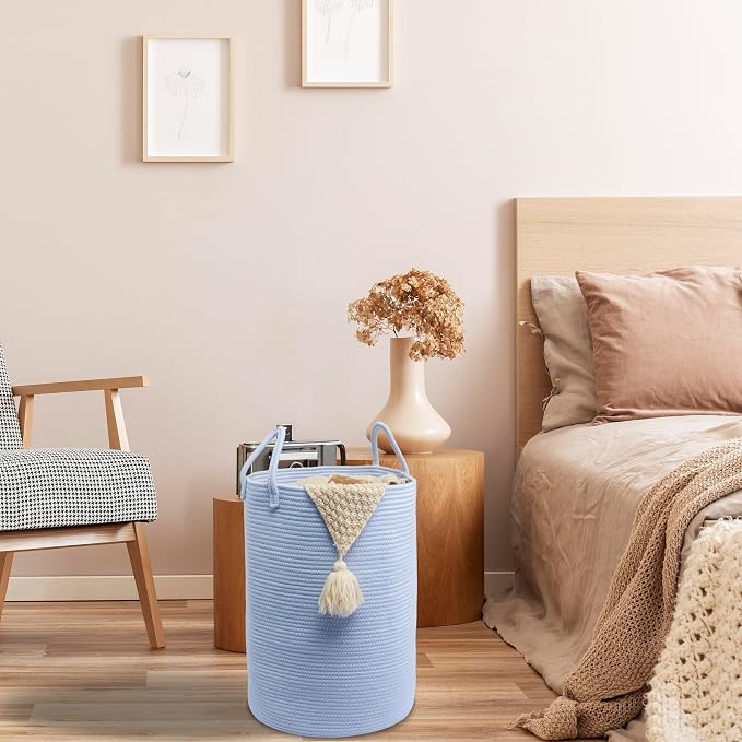 XUANGUO Cotton Rope Laundry Basket Hamper - Image 5