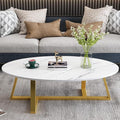 Wolawu Coffee Table White Faux Marble Coffee Table by Wolawu