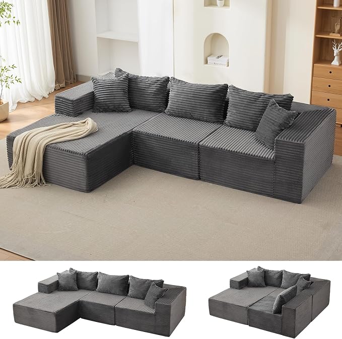 Hetoy Oversized L Shape Modular Sofa, Soft Modular Sectional Couch - Image 7