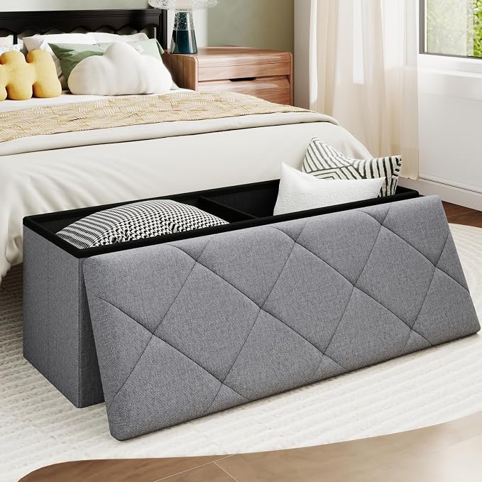 43 Inches Folding Storage Ottoman Bench - Image 9