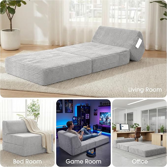 Kasunpul Folding Sofa Bed with Pillow, Memory Foam Fold Out Chair Bed, - Image 7