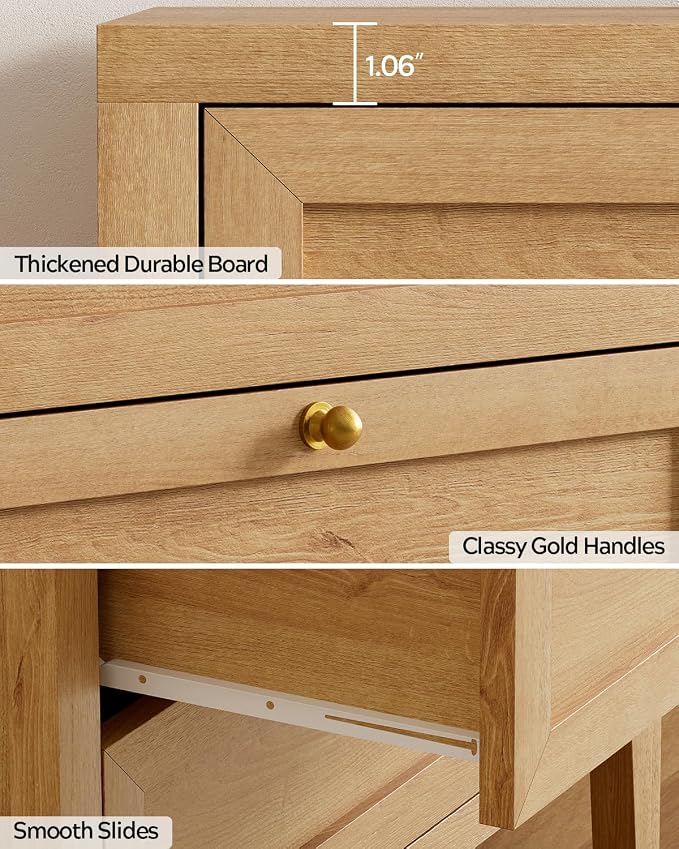 EYYTHUNG 3 Drawer Nightstand - Image 3
