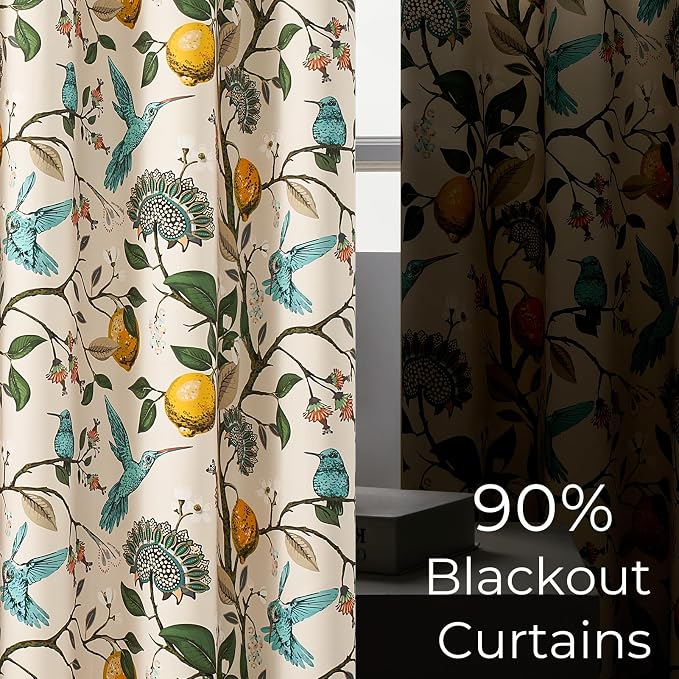 Topfinel 94 Inches Long Custom Window Treatments, Retro Art Deco Euro Flower - Image 4