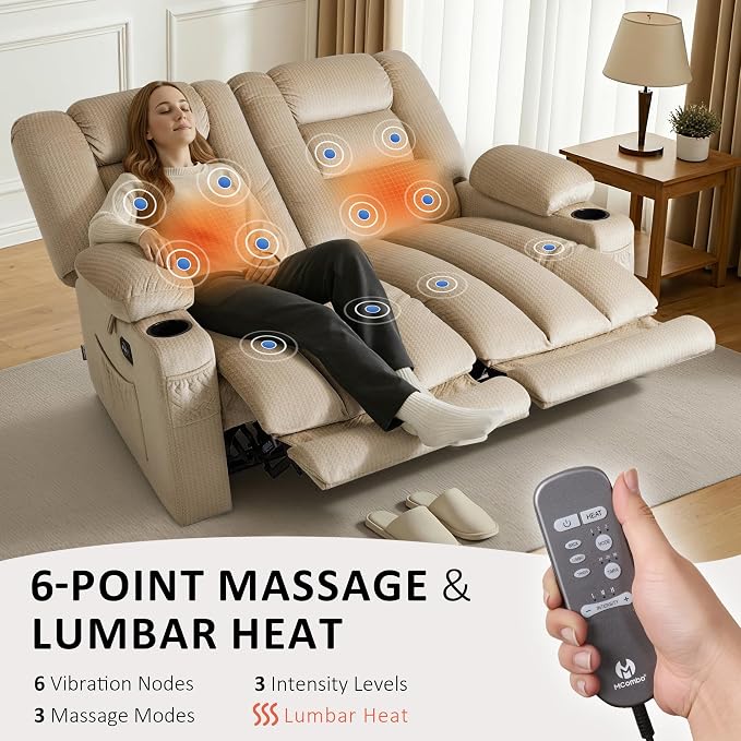 MCombo 55.9" Zero Gravity Power Loveseat Recliner - Image 4