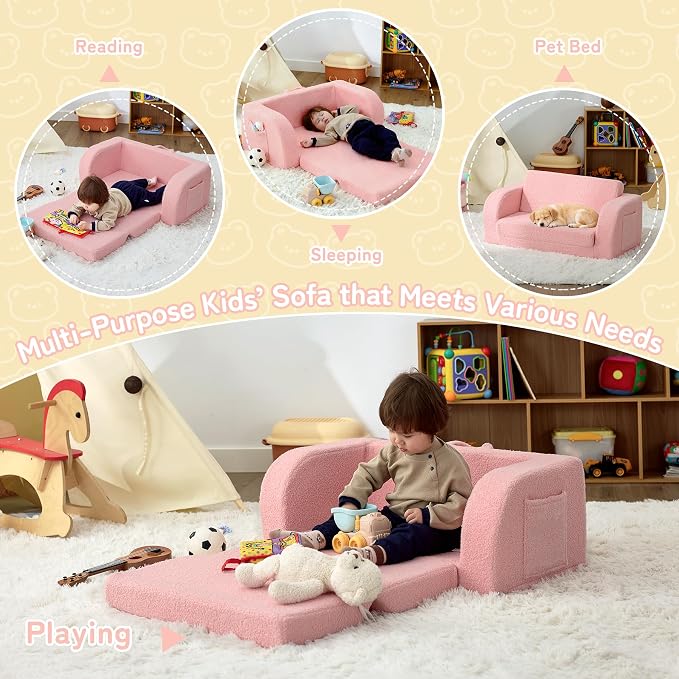 Toddler Couch, 2-in-1 Toddler Chairs Comfy 1-3 Years Old, Toddler Chair - Image 6