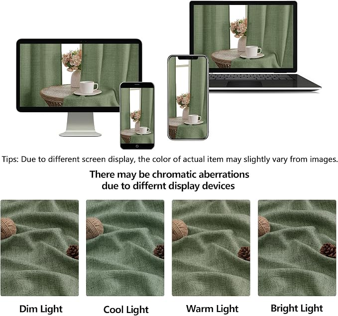 OWENIE Sage Green Valances for Windows 1 Pcs 18 Inch Length, Light Filtering - Image 9