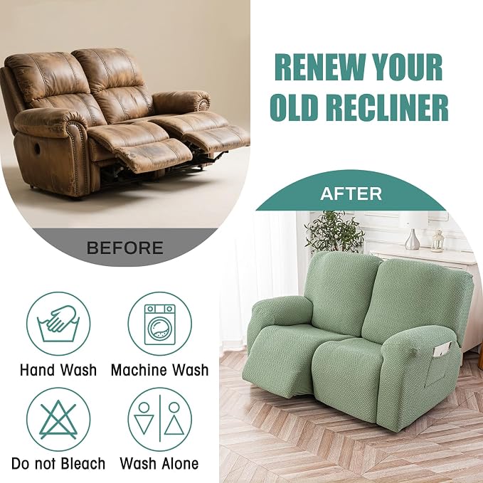 Genina Recliner Loveseat Cover Stretch Couch Covers Sofa slipcover - Image 5