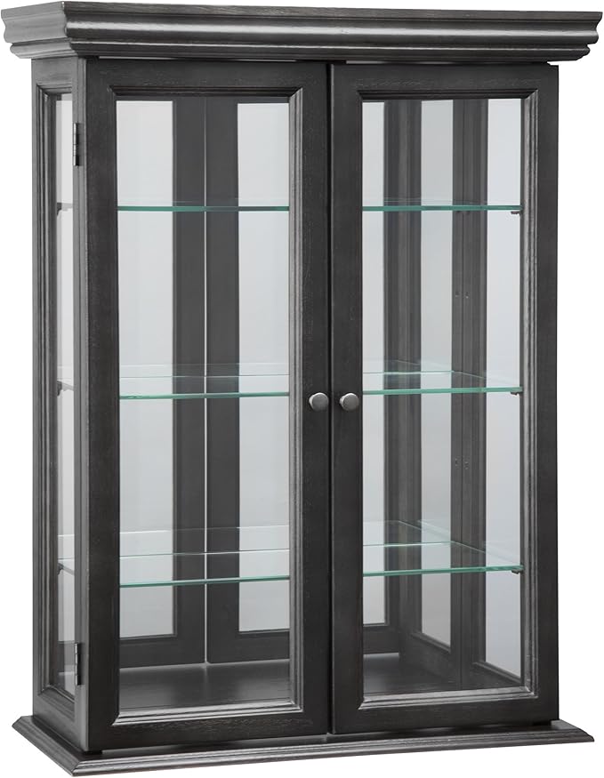 Design Toscano Country Tuscan Hardwood Wall Curio Cabinet: Ebony Black Finish by DesignToscano