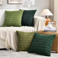 Fancy Homi Set of 4 Green Spring Decorative Throw Pillow Covers 12x12 Inch by Fancy+Homi