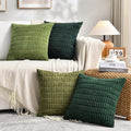Fancy Homi Set of 4 Green Boho Decorative Throw Pillow Covers 16x16 Inch by Fancy+Homi