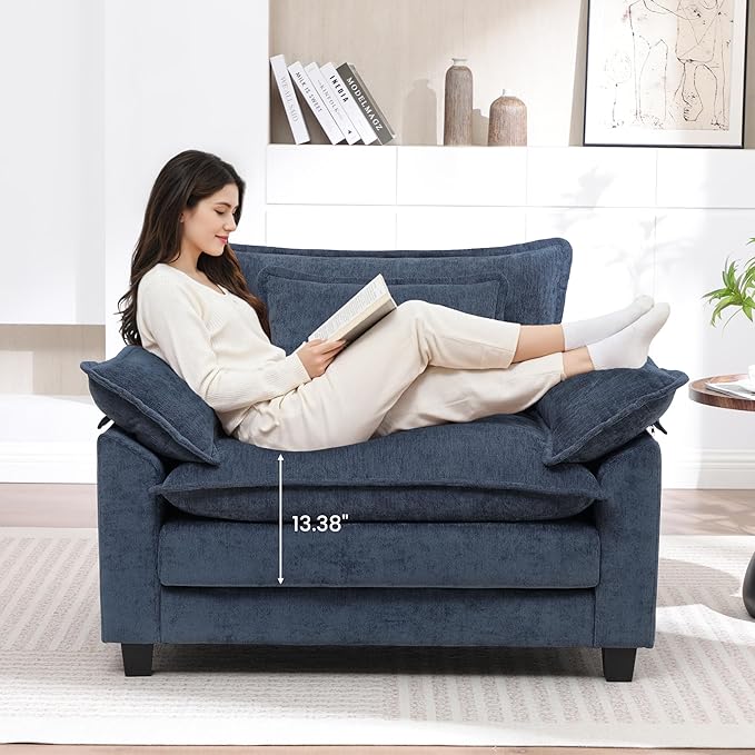 Modern Oversized Accent Chair, Chenille Cloud Sofa Chair - Image 3