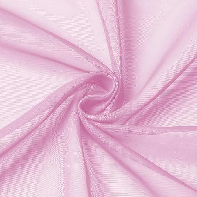 Aiyufeng Light Pink Sheer Curtains 63 Inch Length 2 Panels Set, Semi - Image 6
