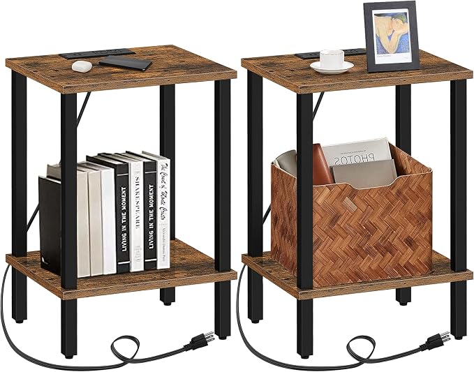 TUTOTAK End Table with Charging Station, Side Table with USB Ports and Outlets by ChoosetutotakFurnitureBuildYourCozyHome