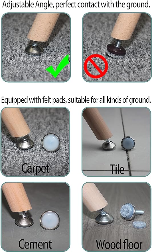 HUAYY Furniture Levelers Swivel Feet, Angle Height Adjustable, Heavy Duty - Image 4