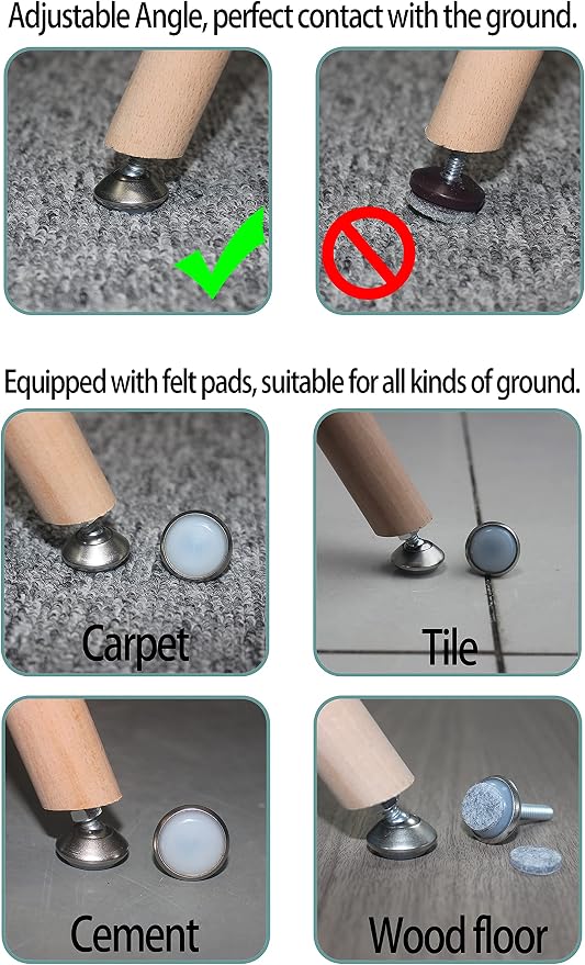 HUAYY Furniture Levelers Swivel Feet, Angle Height Adjustable, Heavy Duty - Image 4