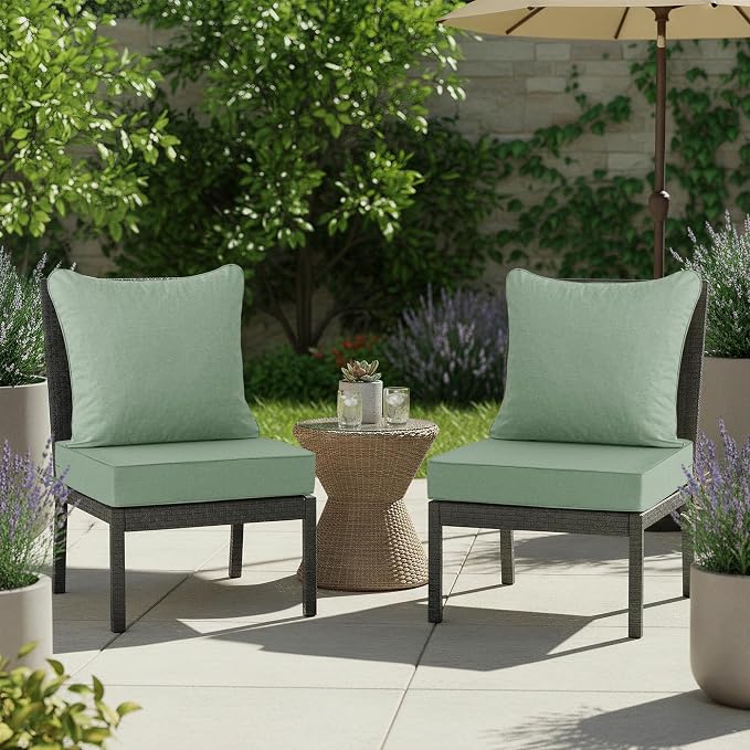 Summsun Outdoor Cushions for Patio Furniture, Faux Linen Water Resistant - Image 9