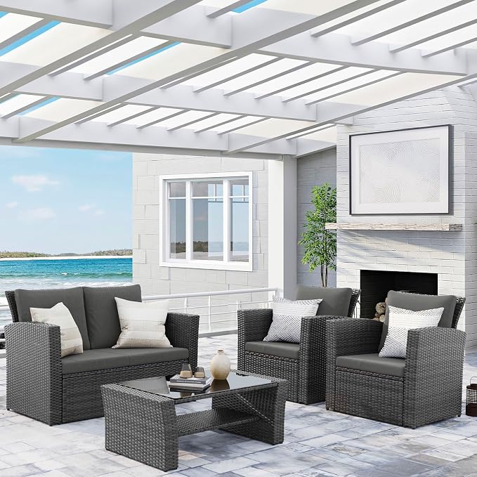 Wisteria Lane Patio Furniture Set, Wicker Outside Outdoor Furniture - Image 3