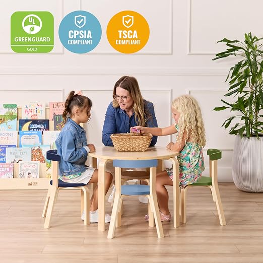 ECR4Kids Bentwood Table and Curved Back Chair Set, Kids Furniture - Image 6