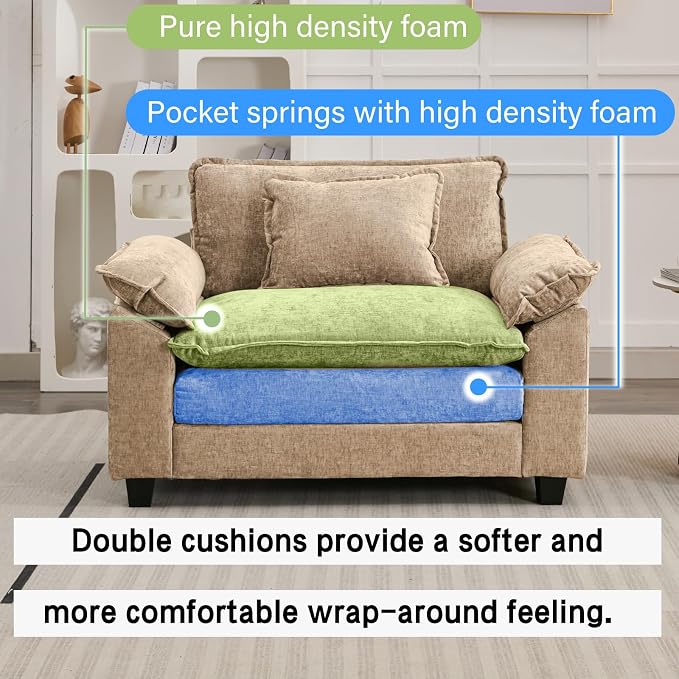 Oprisen Modular Sectional Sofa, Comfy Cloud Couch Sectional Sofa, Chenille Sofa - Image 3