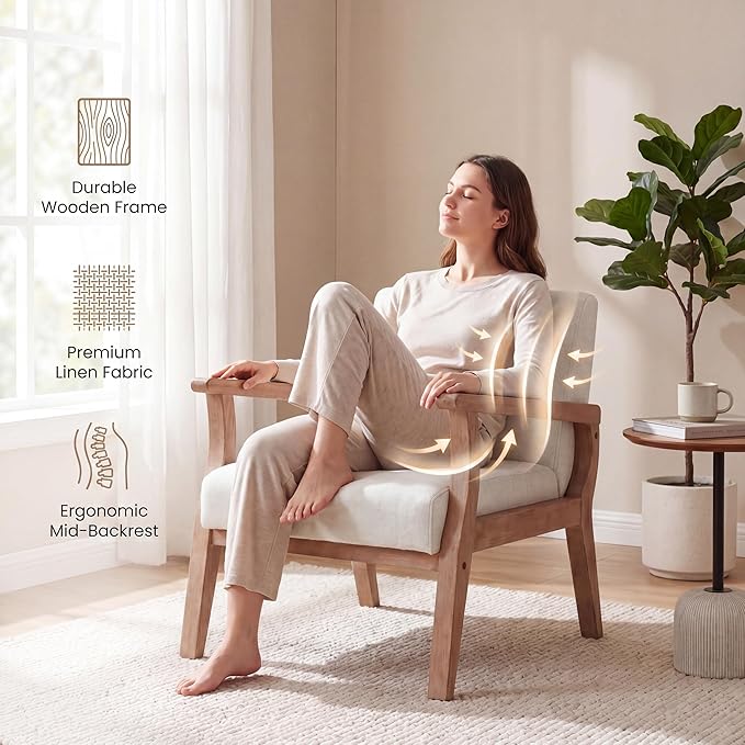 Beige Accent Chairs Set of 2 - Image 3
