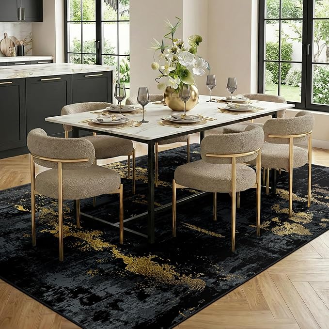 Washable Area Rugs 6'x9' Non-Slip Modern Abstract Soft - Image 3