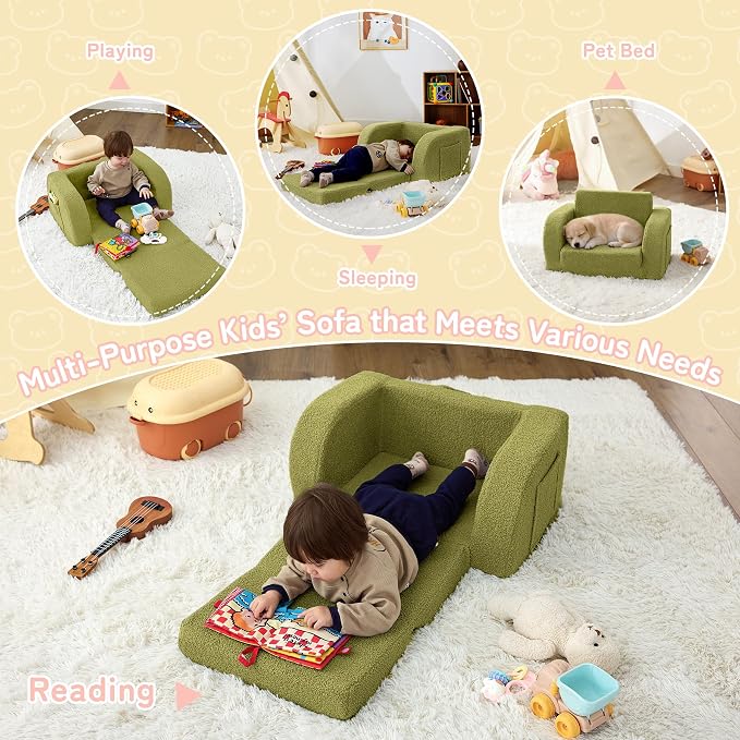 Toddler Couch, 2-in-1 Toddler Chairs Comfy 1-3 Years Old, Toddler Chair - Image 6