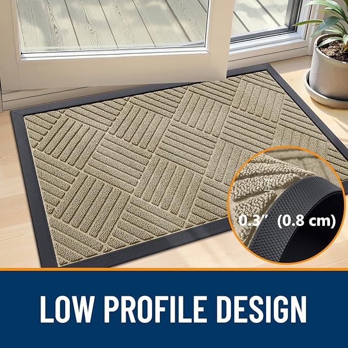 OLANLY Front Door Mat Outside Entrance 71x47, Heavy Duty Sturdy Natural Rubber - Image 4