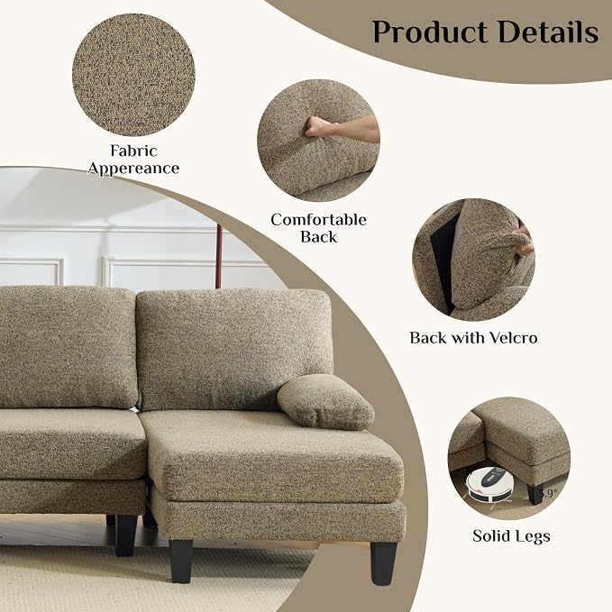 Karl home 110" U-Shape Sectional Couches - Image 3