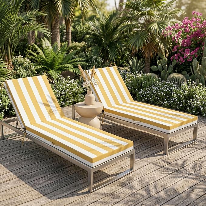 L'AGRATY Outdoor Lounge Chaise Cushion: 72x21x3 Inch Waterproof Lounge Chair - Image 8