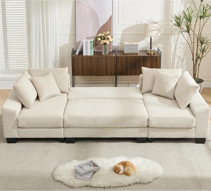 114" Sectional Couches with Pull Out Bed - Image 4