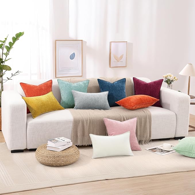 decorUhome Summer Couch Euro Sham Throw Pillow Covers 24x24 Set of 2, - Image 9