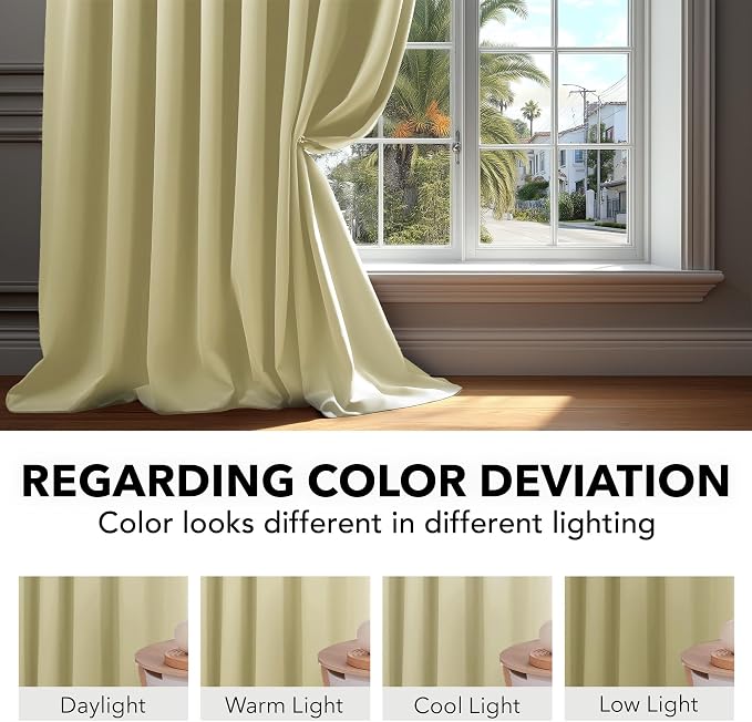 Deconovo Blackout Curtains, Thermal Insulated, W70 x L84 2 Panels, Back Tab - Image 6