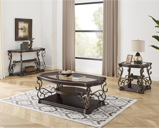 26.3'' Dark Brown Retro Wooden End Coffee Table - Image 6