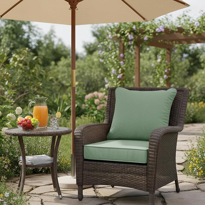 Summsun Outdoor Cushions for Patio Furniture, Faux Linen Water Resistant - Image 2