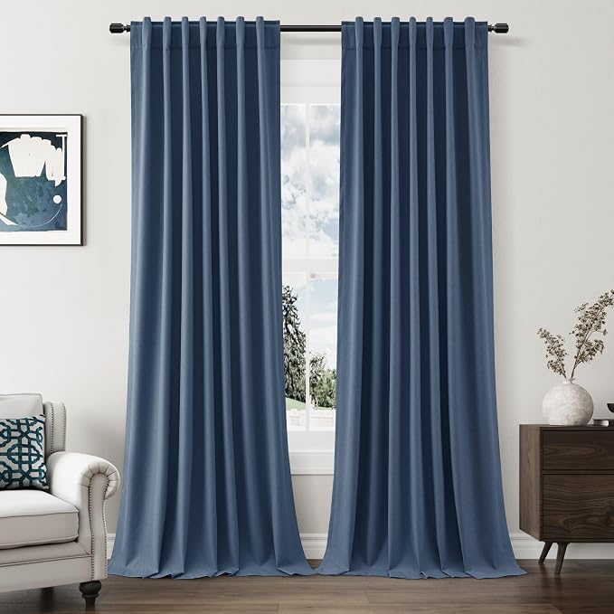 Guken 100% Blackout Curtains 108 Inch Length 2 Panels Set by Guken