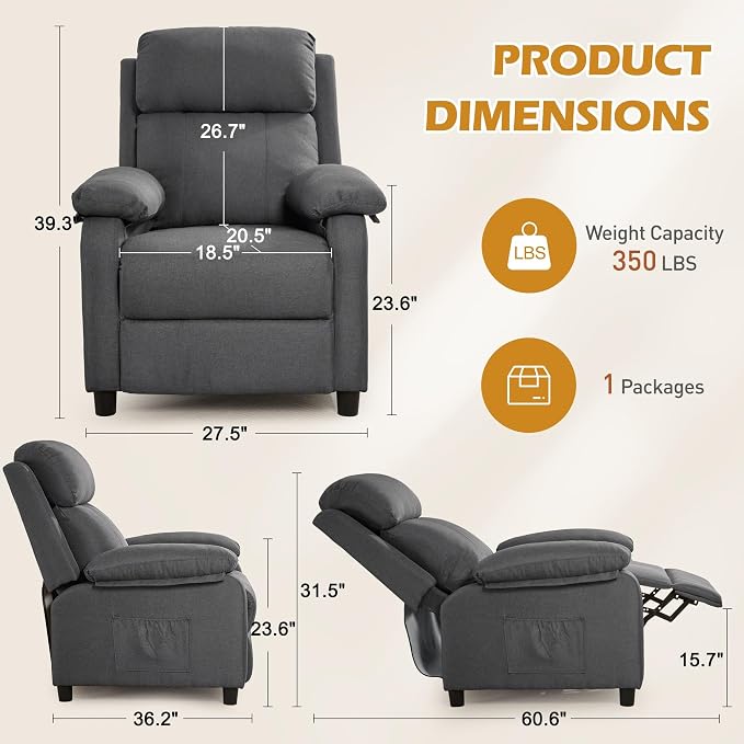 Korser Recliner Chair, Living Room Chairs - Image 2