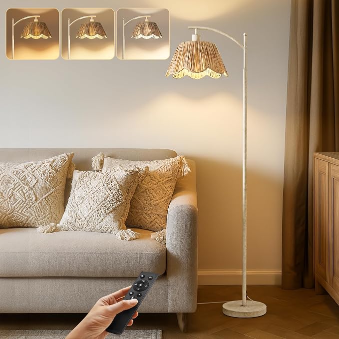 Oneach Rattan Floor Lamp for Living Room by Oneach