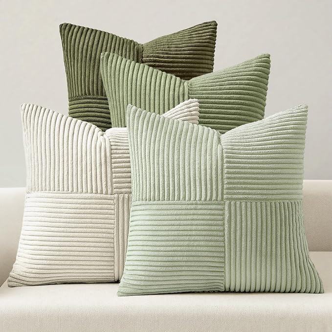 MIULEE Summer Light Green Decorative Throw Pillow Covers 18x18 Inch Set of 4 by MIULEE