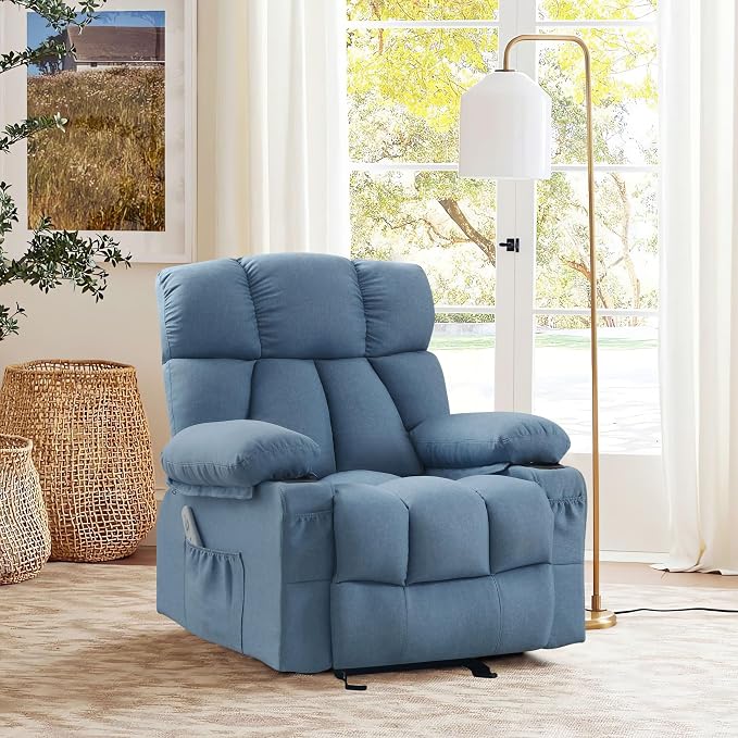 Massage Rocking Recliner Chair, Ergonomic Recliners Sofa - Image 2