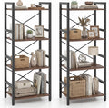 Tangkula 3-Tier Industrial Bookshelf, 16.5" Width Wooden Open Bookcase by TANGKULA