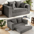 Convertible 5 in 1 Futon Sofa Bed Full Size, Corduroy Boneless Couch Sleeper by AOLVDOW