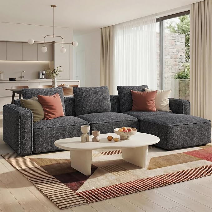 Welzona 103" Modular Sectional Sofa, Minimalist Comfy Cloud Couch Sectional - Image 3