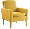 Mid-Century Modern Accent Chair, Linen Fabric Upholstered Comfy Reading Leisure by Lohoms