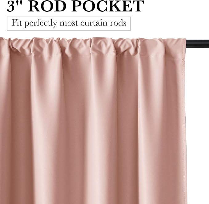 RYB HOME 100% Blackout Bathroom Curtains Over Sink 24 inches Long, Heat & UV - Image 3
