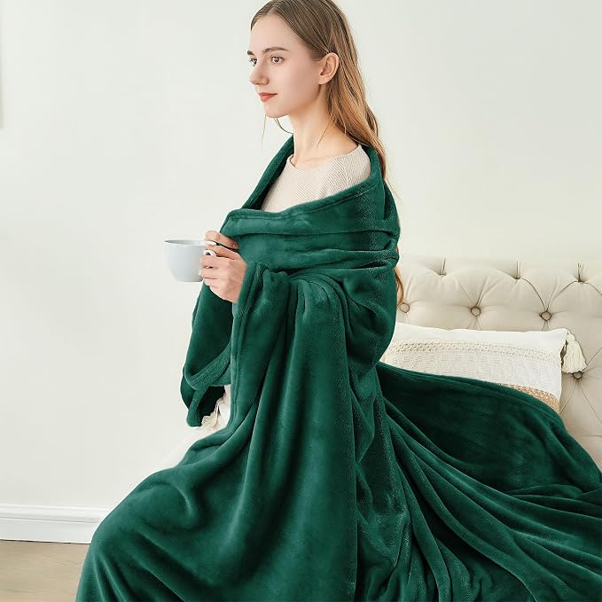 BEDELITE Fleece Blanket Christmas Forest Green Throw Blankets - Image 4