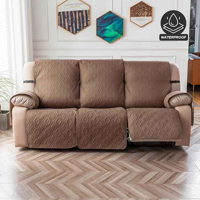 Genina Waterproof Couch Cover for Reclining Couch 3 Seater Non-Slip, Washable - Image 8