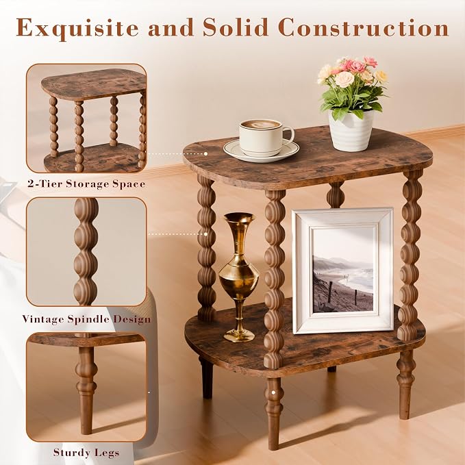 2-Tier Side Table, Small End Table - Image 4