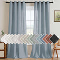 H.VERSAILTEX Linen Curtains Home Decorative Nickel Grommet Semi Sheer Curtains by HVERSAILTEX