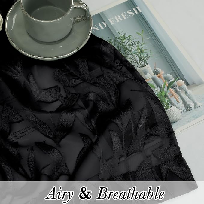 Lecloud Leia Black Sheer Curtains - Image 2